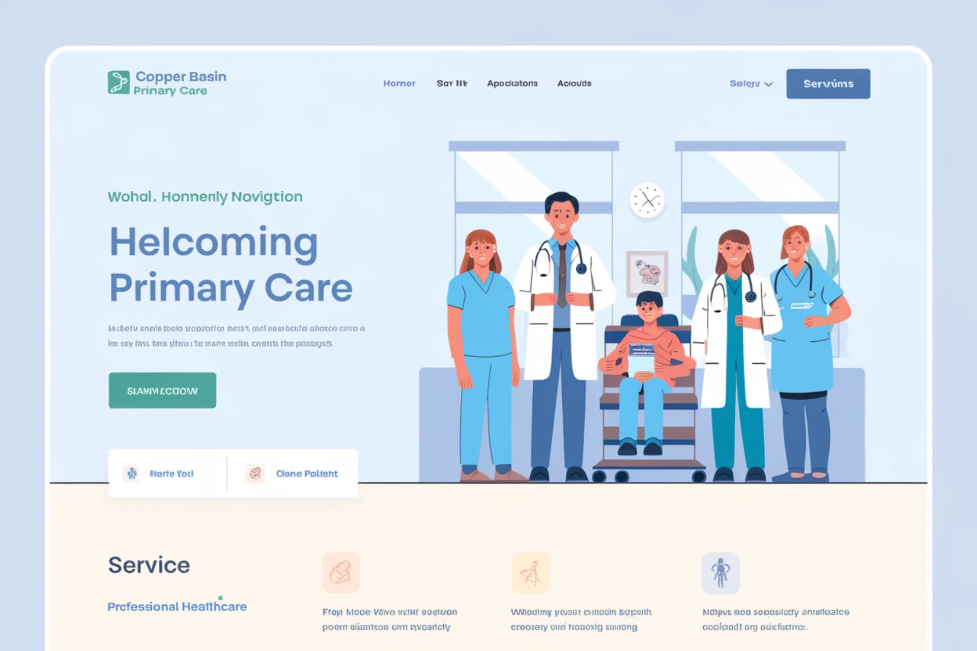 Copper Basin Primary Care website design concept