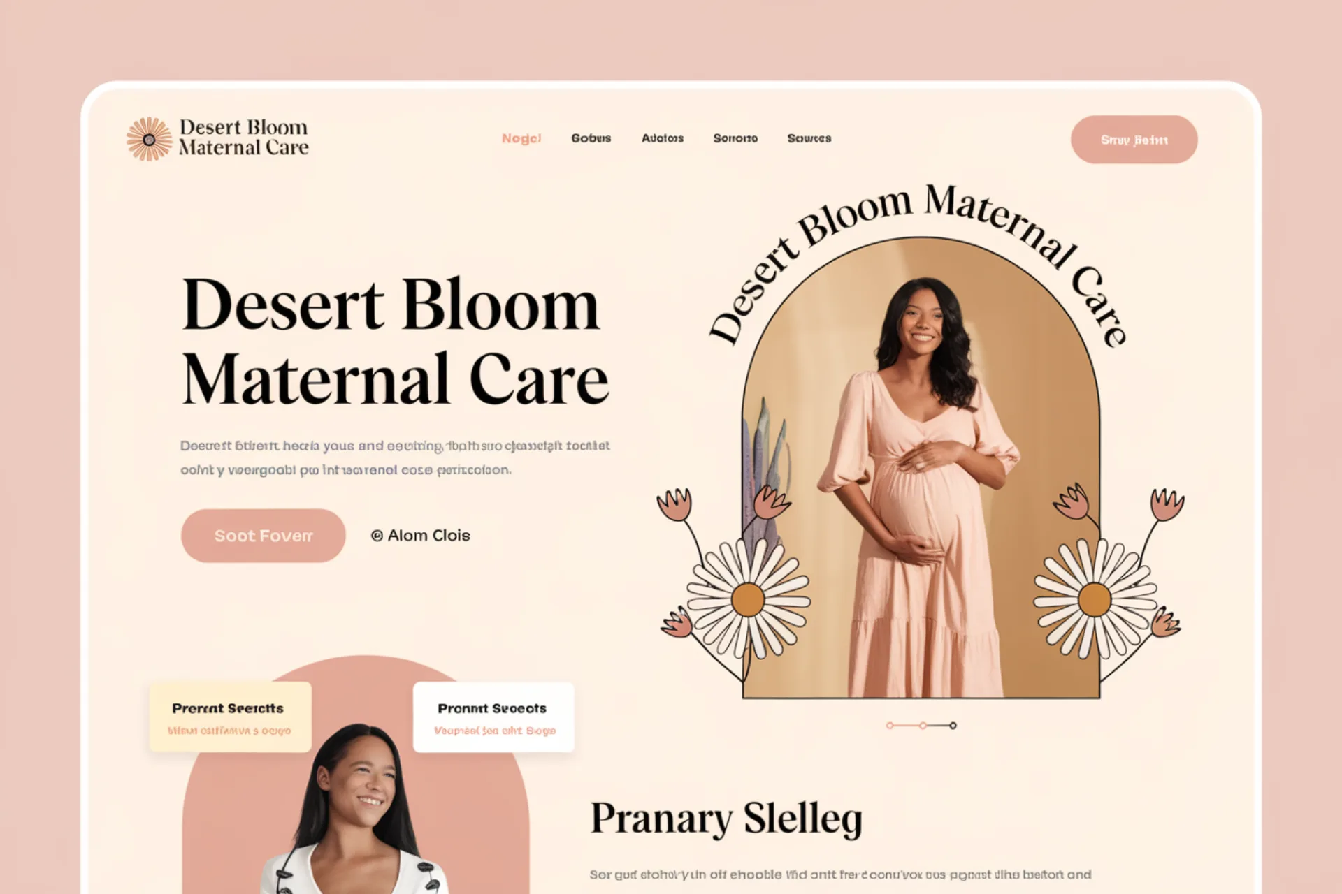 OB/GYN Desert Bloom Maternal Care — OB/GYN website design concept