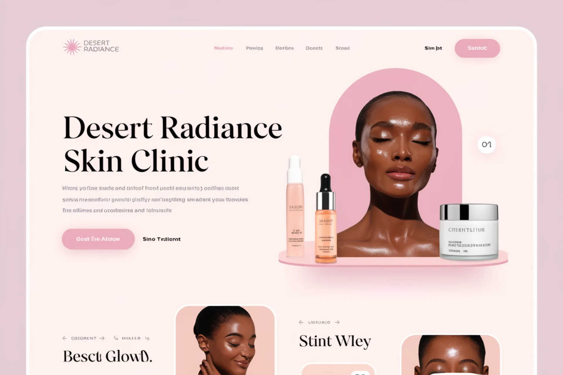 Skincare & Aesthetics Desert Radiance Skin Clinic — Skincare & Aesthetics website design concept