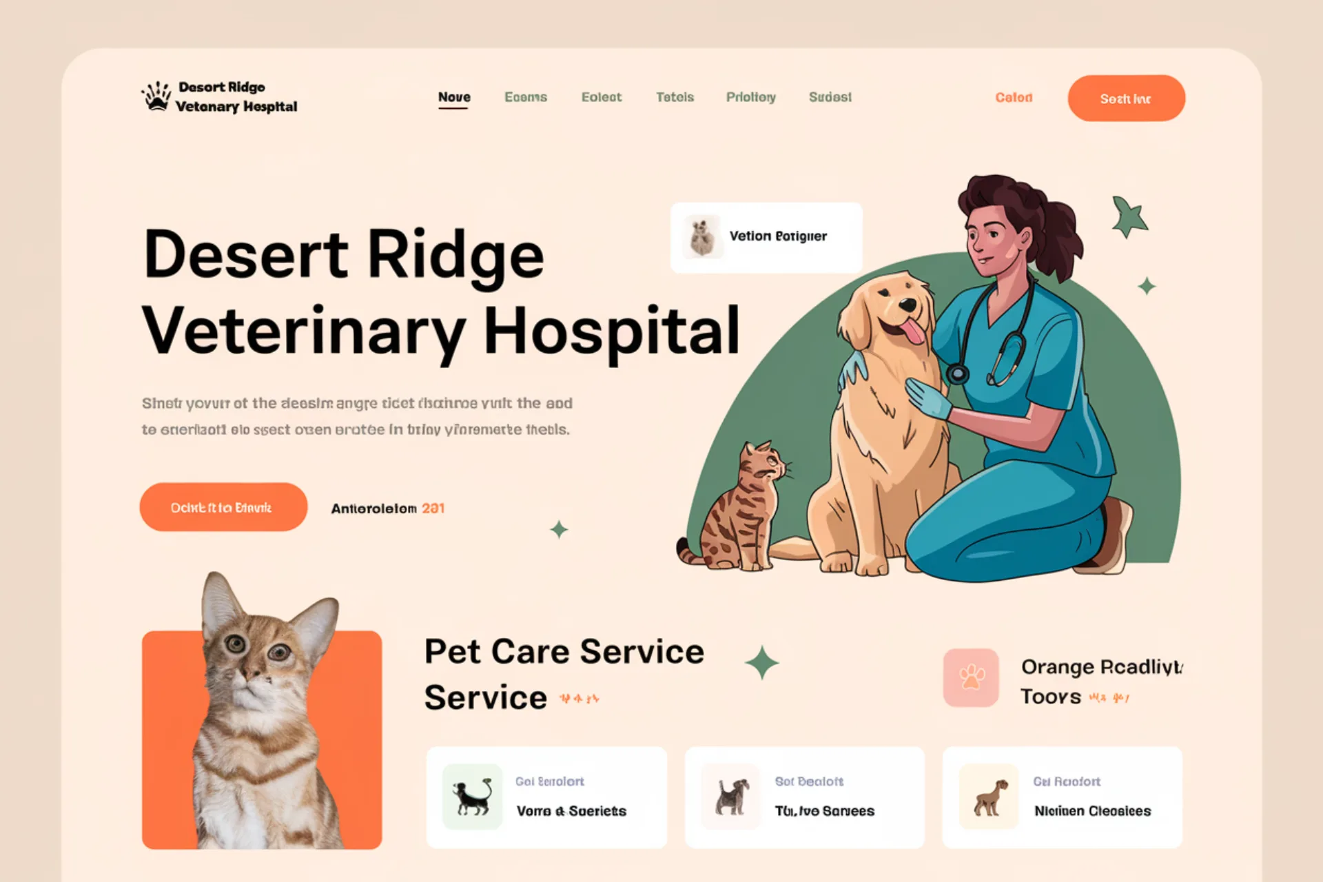 Veterinary Desert Ridge Veterinary Hospital — Veterinary website design concept