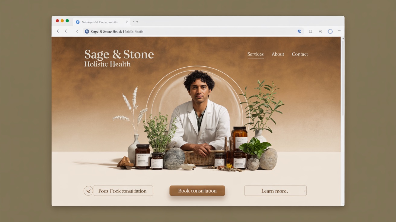 Medicine Sage Stone Holistic Health — Holistic website design concept