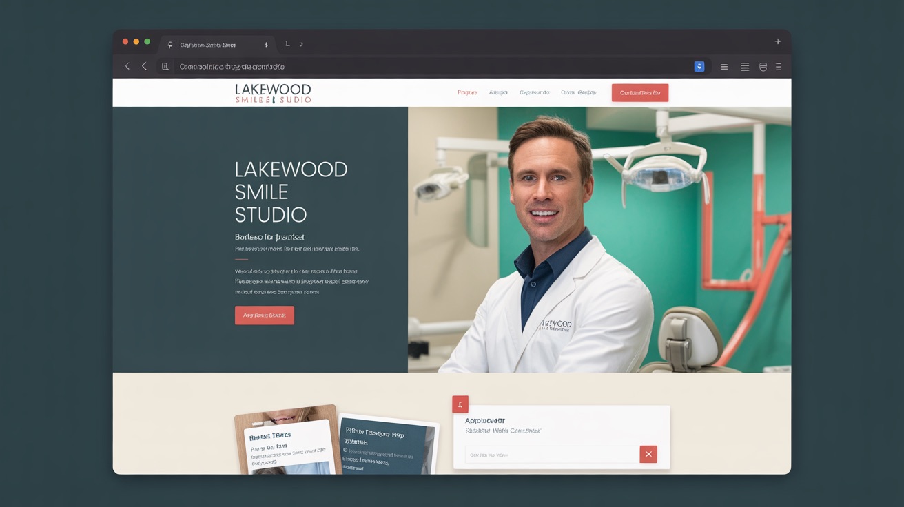 Lakewood Smile Studio — Orthodontic website design concept