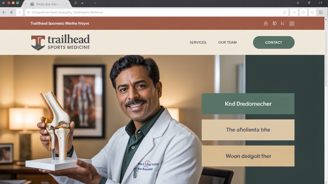Trailhead Sports Medicine — Orthopedic website design concept