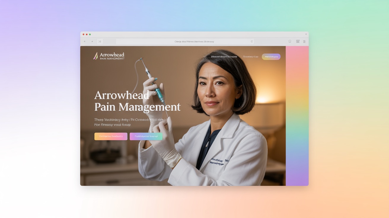 Management Arrowhead Pain Management — Pain website design concept