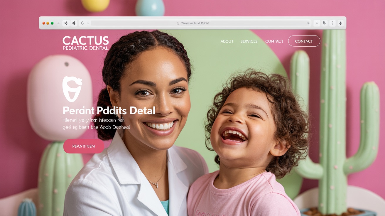 Dentistry Cactus Pediatric Dental — Pediatric website design concept
