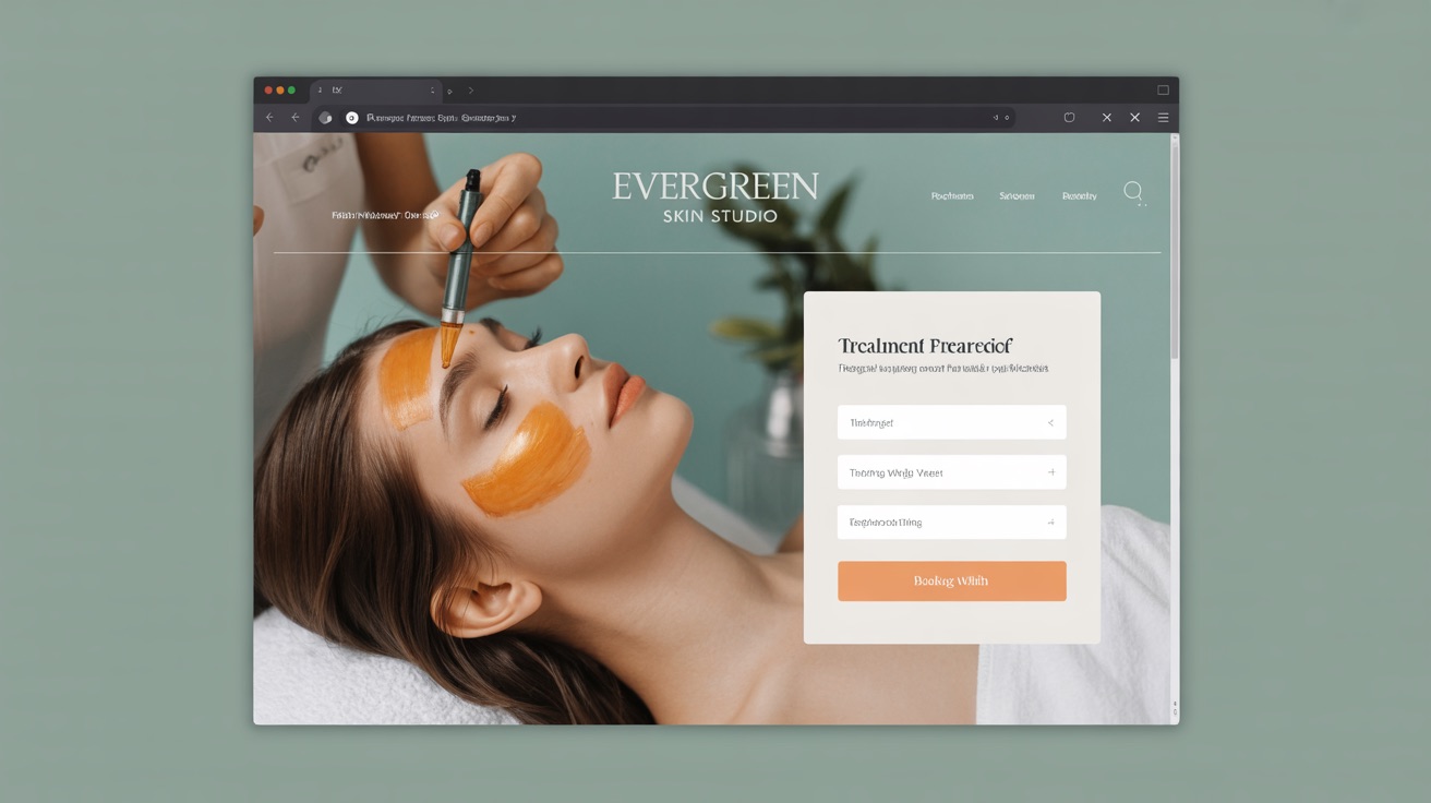 Aesthetics Evergreen Skin Studio — Skincare website design concept