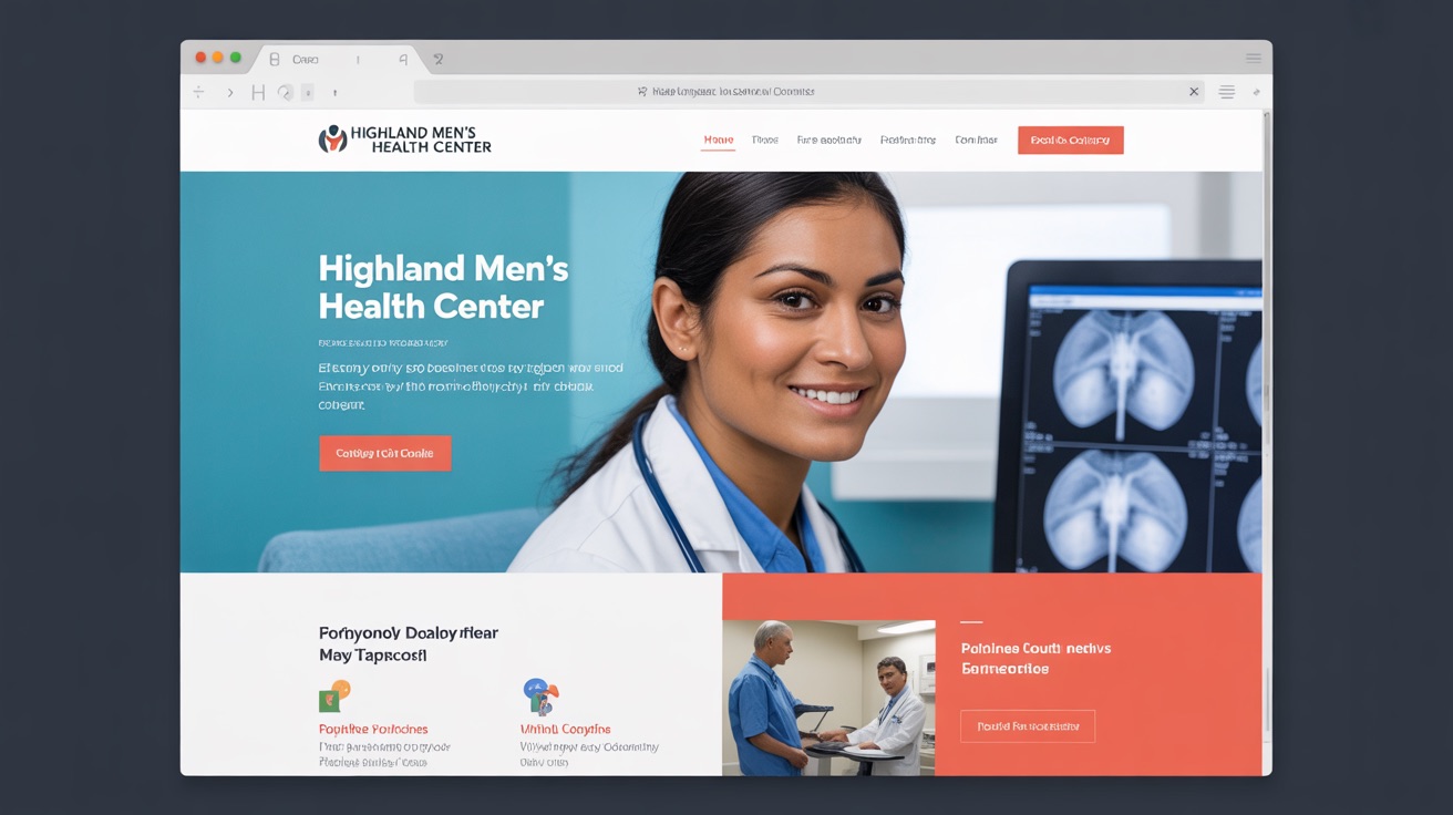 Highland Men S Health Center — Urology website design concept