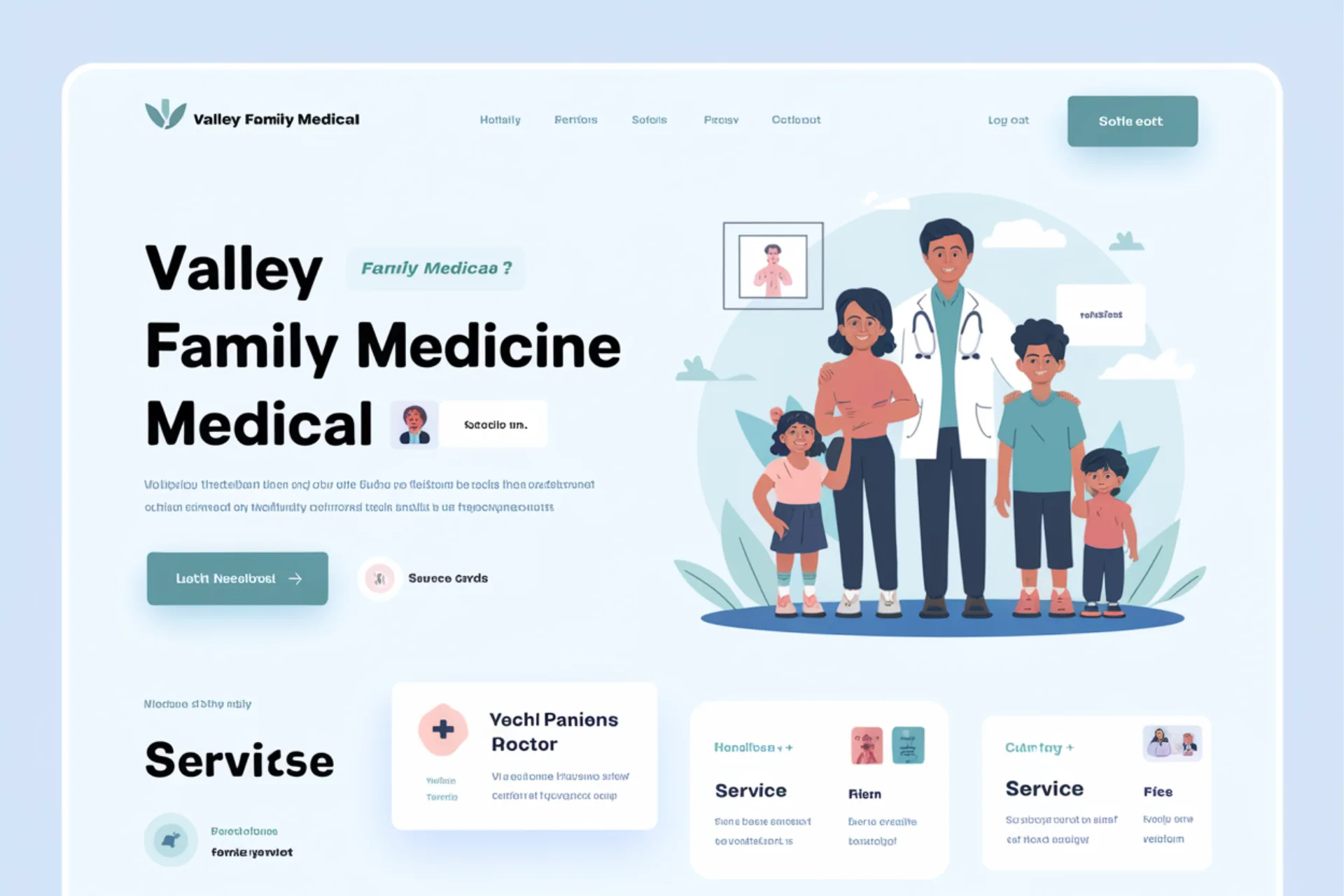 Valley Family Medical — Primary Care website design concept
