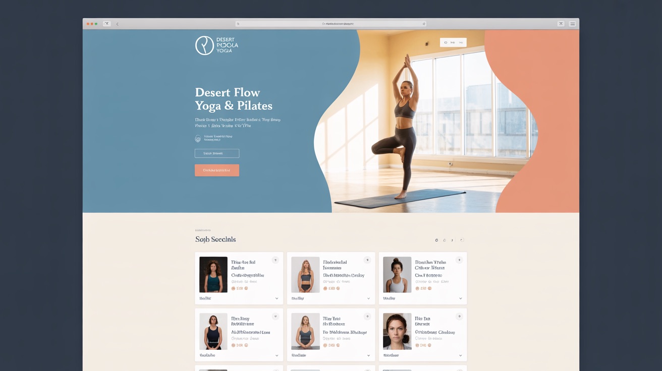 Pilates Studio Desert Flow Yoga Pilates — Yoga website design concept