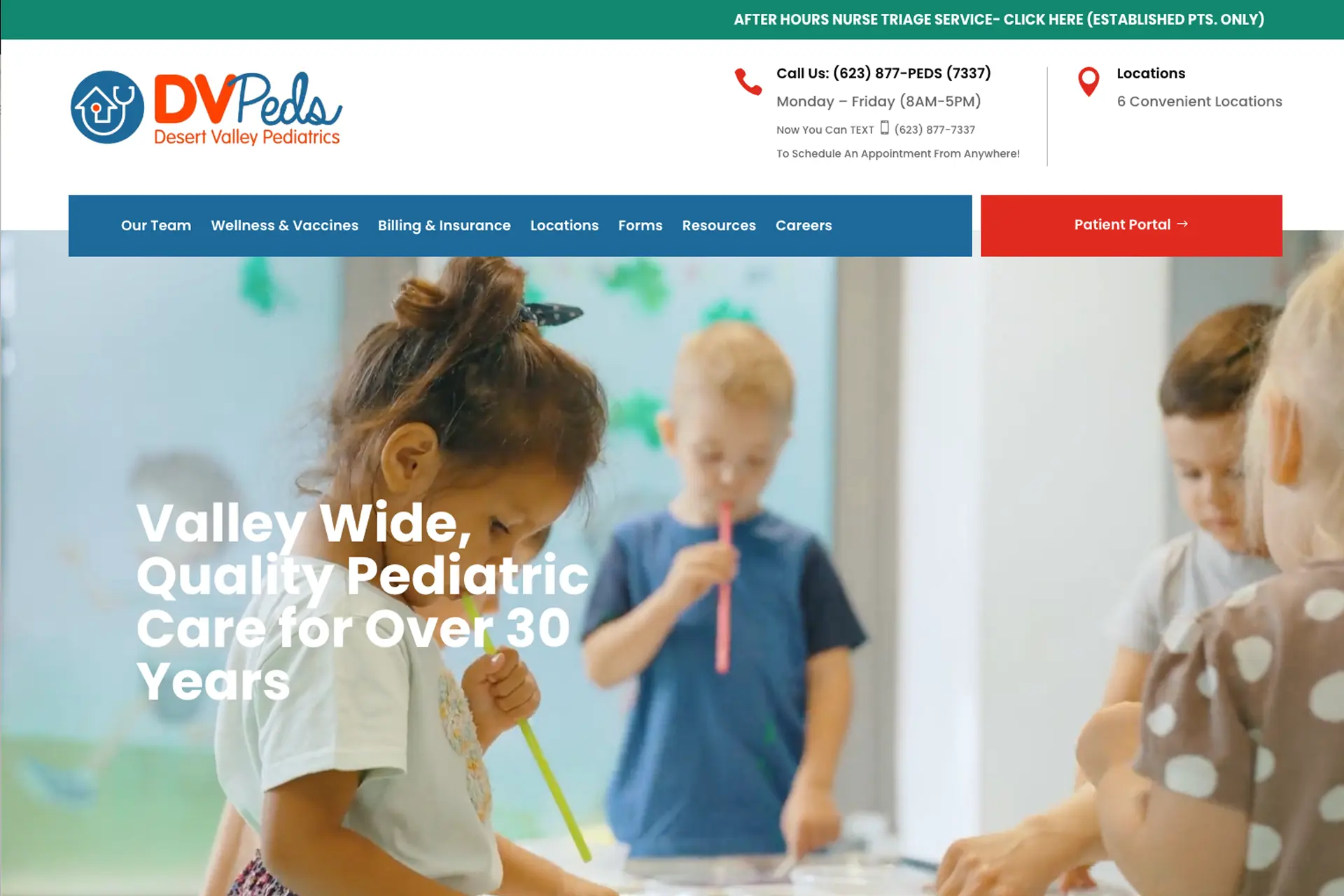 Deer Valley Pediatrics medical practice website