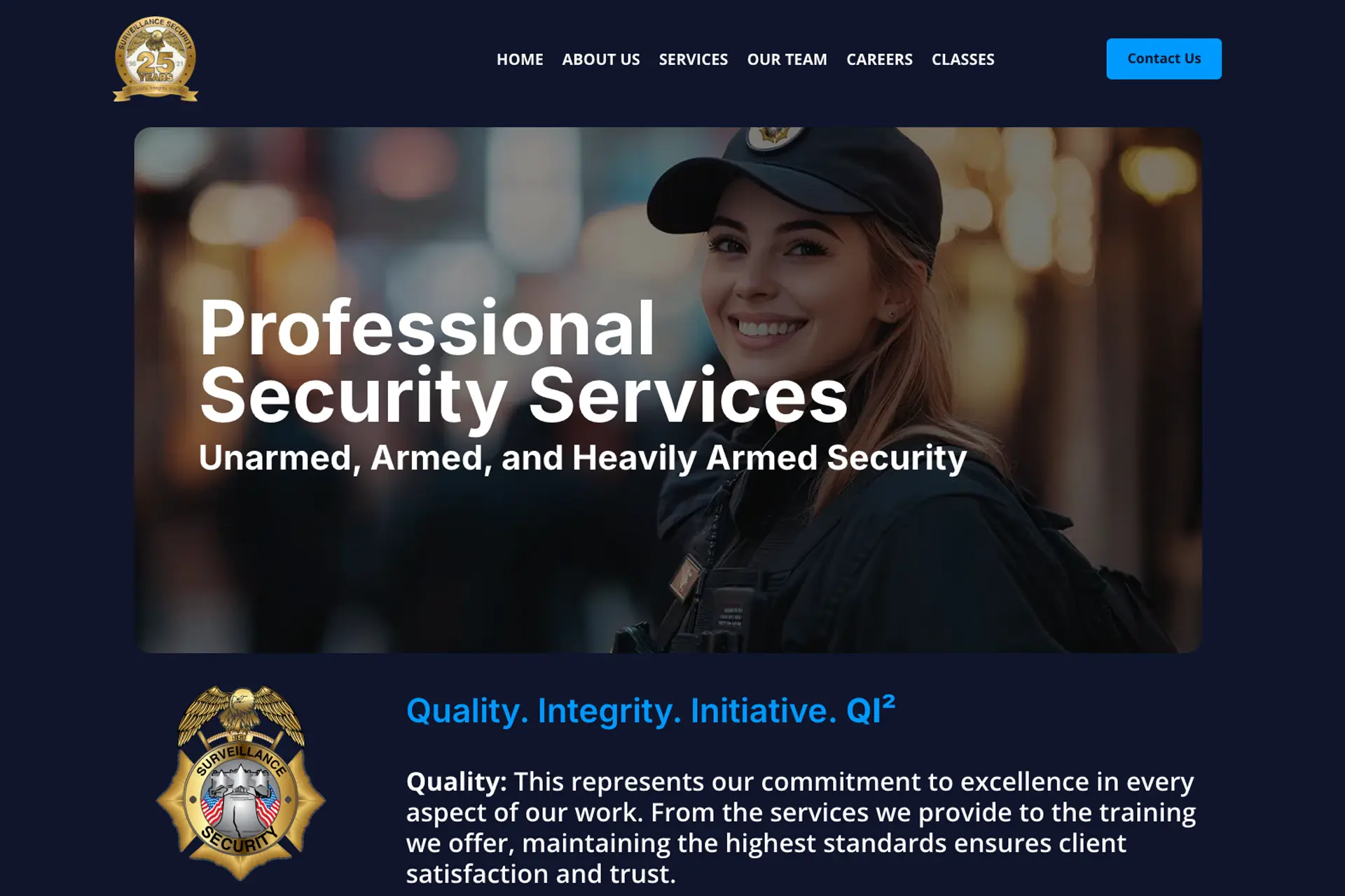 Surveillance Security company website redesign